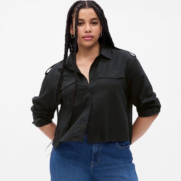 Gap Cropped Utility Shirt NWT - Picture 3 of 5